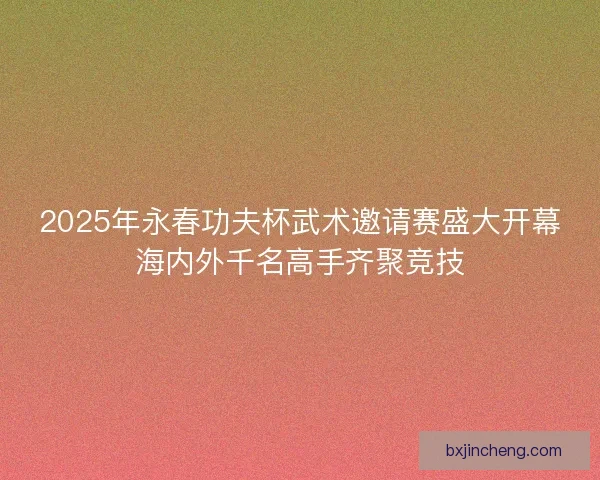 2025年永春功夫杯武术邀请赛盛大开幕海内外千名高手齐聚竞技 2025年永春功夫杯武术邀请赛盛大开幕海内外千名高手齐聚竞技